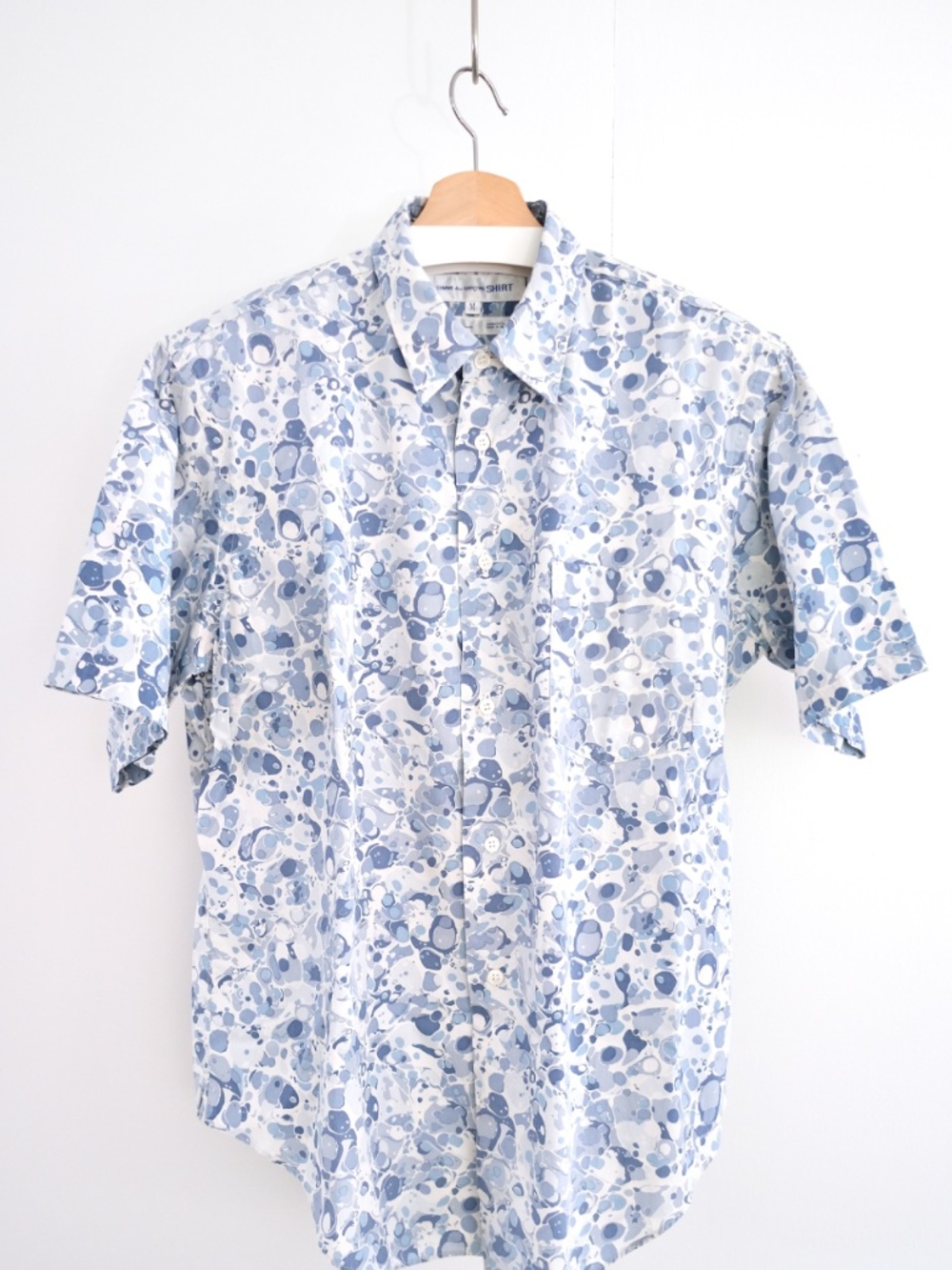 Comme des Garçons - 1990s Cotton 墨流し (suminagashi) Print Shirt